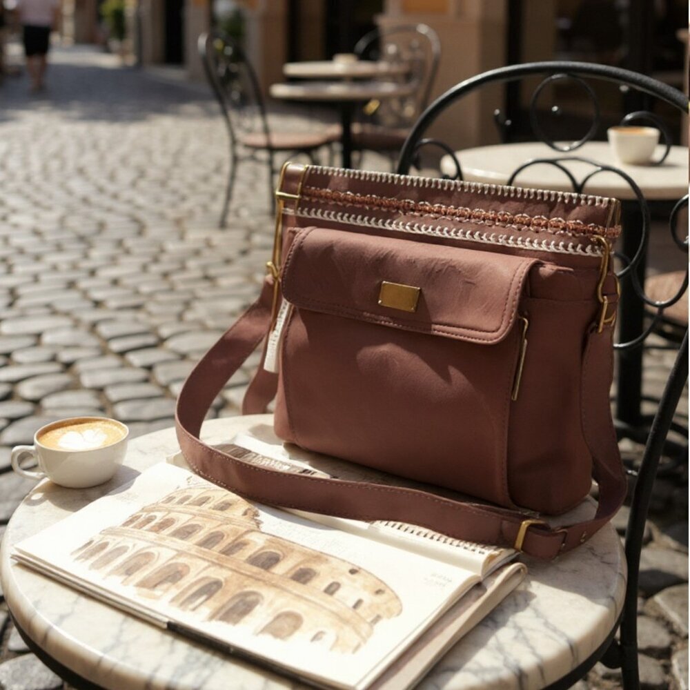 White‎ Mountain Women's brown vegan Leather Purse/Crossbody Bag